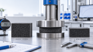  Pengujian compression set rubber foam untuk aplikasi sealing