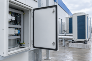 Contoh penggunaan EPDM seal pada pintu panel industri outdoor