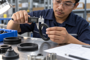Apa Itu Industrial Supplier dan Apa Saja yang Disediakan? 3 industrial supplier memeriksa spesifikasi EPDM rubber gasket