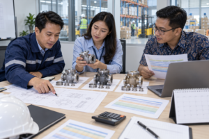 Tim general trading procurement mengevaluasi spesifikasi quotation dan lead time pemasok