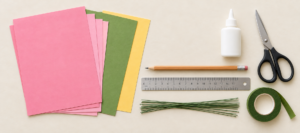 Cara Membuat Bunga Kertas yang Cantik, Ini Bahan dan Langkah-Langkahnya 2 Kertas warna, gunting, lem, pensil, dan penggaris untuk membuat bunga kertas